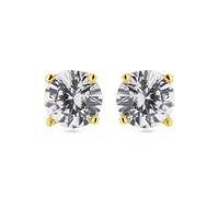 LUXENTER Pendientes de Plata De Ley 925 con Circonita Brillante acabados en Rodio. Color Blanco. Pendientes Pequeños. Joyas para Mujer - Modelo Básico