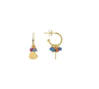 LUXENTER Pendientes de Plata De Ley 925 con Cristal Multicolor acabados en Oro 18K. Multicolor. Joyas para Mujer - Modelo Sten
