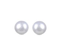 LUXENTER Pendientes de Plata De Ley 925 con Perla Blanca acabados en Rodio. Color Blanco. Pendientes Pequeños. Joyas para Mujer - Modelo Básico