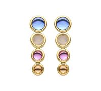 LUXENTER Pendientes Longki acabado oro 18k