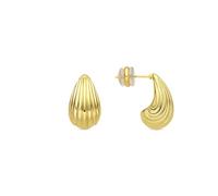 LUXENTER Pendientes Overin acabado en oro 18k
