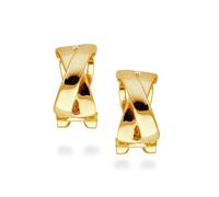 LUXENTER Pendientes para Mujer en Aleación de Metal Color Dorado Acabado en Oro Amarillo de 18k Cierre Omega Tamaño 13,2 x 7 mm Modelo Reina