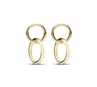 LUXENTER Pendientes para Mujer en Aleación de Metal Color Dorado Acabado en Oro Amarillo de 18k Cierre Presión Tamaño 38,4 x 25,5 mm Largo 39 mm Modelo Rada