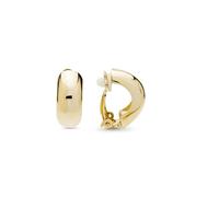 LUXENTER Pendientes para Mujer en Aleación de Metal Color Dorado Acabado en Oro Amarillo de 18k Cierre Clip Tamaño 22 x 10 mm Largo 20 mm Modelo Kevda