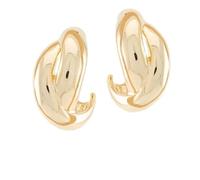 LUXENTER Pendientes para Mujer en Aleación de Metal Color Dorado Acabado en Oro Amarillo de 18k Cierre Omega Modelo Zunduri