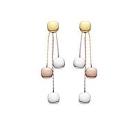 LUXENTER Pendientes para Mujer en Aleación de Metal Color Dorado Acabado en Oro Amarillo de 18k Largo 66 mm Modelo Daphus