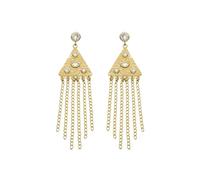 LUXENTER Pendientes para Mujer en Aleación de Metal con Circonita Brillante Color Dorado Acabado en Oro Amarillo de 18k Cierre Presión Modelo Sufariz