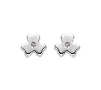 LUXENTER Pendientes para Niña en Plata de Ley 925 con Circonita Brillante Color Plateado Acabado en Rodio Diámetro 4,5 mm Modelo Yscu