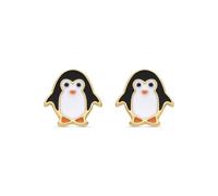 LUXENTER Pendientes para Niña en Plata de Ley 925 con Lacado Multicolor Color Dorado Acabado en Oro Amarillo de 18k Tamaño 9 x 9 mm Modelo Shuab