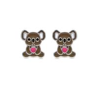 LUXENTER Pendientes para Niña en Plata de Ley 925 con Lacado Multicolor Color Plateado Acabado en Rodio Tamaño 9 x 7 mm Modelo Shiro