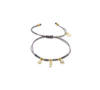 LUXENTER Pulsera de Plata De Ley 925 con Circonita Brillante acabada en Oro 18K. Multicolor. Pulseras de Cordón. Joyas para Mujer -Modelo Linduk