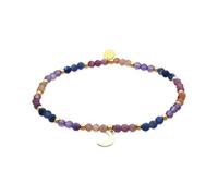 LUXENTER Pulsera de Plata De Ley 925 con Cristal Multicolor acabada en Oro 18K. Multicolor. Pulseras de Piedras. Joyas para Mujer -Modelo Linshu