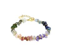 LUXENTER Pulsera Mujer en Aleación de Metal con Fluorita Color Dorado Acabado en Oro Amarillo de 18k Cierre de Palanca Largo 16 cm + 3,5 cm Extensión Modelo Diri