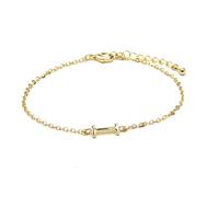 LUXENTER Pulsera Personalizada acabada en Oro 18K. Letra I. Color Dorado. Joyas para Mujer - Modelo Alphabet
