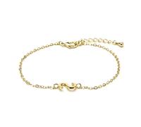 LUXENTER Pulsera Personalizada acabada en Oro 18K. Letra S. Color Dorado. Joyas para Mujer - Modelo Alphabet