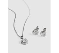 Luxenter Set Pendientes y Collar Gema Leyenda Plata Ley 925. Blanco 0