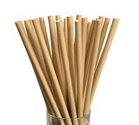 LUXENTU Pajitas de papel - 100, 300, 500 o 1000 unidades - (100 unidades, natural/jumbo)