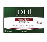 LUXÉOL - Complemento Alimenticio - Anticaída Del Cabello(1) Reaccional - Cambio De Estación, Estrés(2), Fatiga(3), Postparto(3) - A Base De Cabello De Venus - Programa de 3 meses - 90 Cápsulas