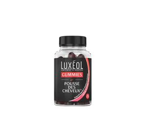 Luxeol - Gummies Crece Cabello - Complemento alimenticio - Estimula el bulbo capilar - Planta, minerales, vitaminas - Aroma fresa, sin azúcares - Fabricado en Francia - Programa de 1 mes - 60 Gummies