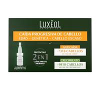 LUXÉOL - Serum Caída Progresiva De Cabello 2 en 1 - Favorece Anticaída Y Crecimiento Pelo - Clínicamente Probado - 98% Ingredientes De Origen Natural - Unisex - Programa de 1 mês - 14 Ampollas (6ml)