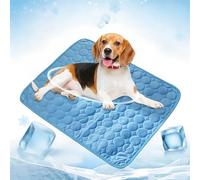 LuxeOne Tapete de enfriamiento para perros, tapetes de refrigeración para mascotas, tapete fresco de verano para mascotas al aire libre para perros y gatos, lavable a máquina (azul-M)