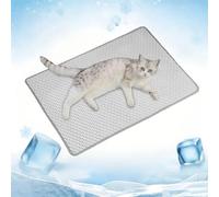 LuxeOne Tapete de enfriamiento para perros, tapetes de refrigeración para mascotas, tapete fresco de verano para mascotas al aire libre para perros y gatos, lavable a máquina (gris claro-M)