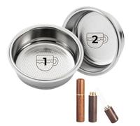 LUXEPRO 2 piezas de repuesto filtros de café presurizados 51mm de acero inoxidable para 1 y 2 tazas compatible con cafeteras Cecotec, Ufesa, Breville con herramienta distribuidora de café