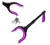 Luxet Grabber Reacher Tool - Nueva versión de 19 pulgadas rosa largo, plegable, punta magnética de agarre fuerte, herramienta de agarre resistente, herramienta de agarre para personas mayores para
