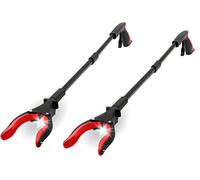 Luxet - Herramienta de agarre magnética de aluminio de 32 pulgadas con luz LED, herramienta de recogida, agarradores plegables para ancianos, herramienta de alcance para agarrar, recogedores de