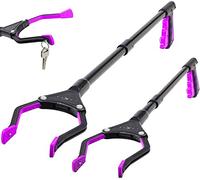 Luxet - Herramienta de agarre Reacher, palo plegable de acero de 32 y 19 pulgadas de largo, punta magnética de agarre fuerte, herramienta de agarre resistente para personas mayores, silla de ruedas
