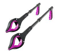 Luxet - Herramienta de recogida de basura plegable, 2 unidades, de 19/32 pulgadas, con punta magnética de agarre fuerte, ligera, para personas mayores, color rosa