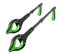 Luxet - Herramienta de recogida de basura plegable de 19/32 pulgadas de largo, con punta magnética de agarre fuerte, ligera, para personas mayores, 2 unidades, color verde