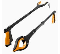 Luxet - Herramienta para recoger la basura - 2 unidades - Última versión larga de 32 pulgadas plegable - Punta magnética de agarre fuerte, herramienta de agarre ligero, herramienta de agarre para