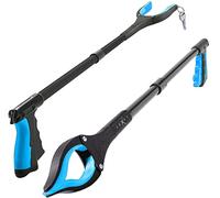 Luxet Herramienta Para Recoger La Basura, 2 Unidades, Versión Actualizada Larga, 32 Pulgadas, Plegable, Punta Magnética, Agarre Fuerte, De Ligero, Personas Mayores, Azul