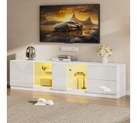 Luxeza Mueble de TV de alto brillo, aparadores con iluminación LED, para televisores de 65", adecuado para salón y dormitorio, 160 x 40 x 52 cm