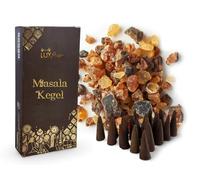 LUXflair Masala - Conos de incienso (25 conos de incienso), 100% natural, con resinas finamente molidas, auténticas y hechas a mano en la India