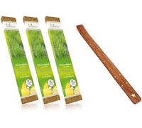 LUXflair XXL Set económico: 3 Paquetes de Varillas de Incienso Gigante Citronela 3x20 con hasta 3 Horas de luz por Varilla, para Uso en Exteriores, Incl. Soporte