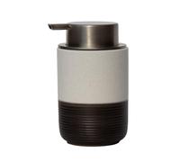 Luxflowing Dispensador de jabón espumoso de cerámica con bomba, pequeña botella recargable para lavar a mano para baño, bonito recipiente de líquido para fregadero de cocina, soporte para champú