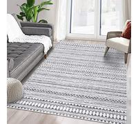 LuxFocus Alfombra impermeable, de pelo bajo, estilo boho marroquí, decoración del hogar, lavable, resistente al aceite y las manchas, para salón, dormitorio, comedor, alfombra antideslizante, 160 x
