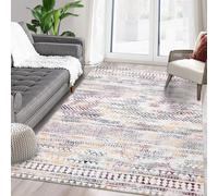 LuxFocus Alfombra lavable a máquina, resistente al agua, antideslizante, pelo corto, diseño moderno, 120 x 170 cm, multicolor para dormitorio, salón, comedor, cocina