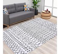 LuxFocus Alfombra moderna, resistente a las manchas y al agua, sin pelusas, con estampado floral, para casa, oficina, dormitorio, salón, cocina, lavable, 160 x 200 cm, color crema