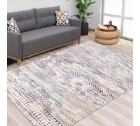LuxFocus Alfombra moderna, resistente a las manchas y al agua, sin pelusas, con estampado floral, para el hogar, oficina, dormitorio, salón, cocina, lavable, 160 x 200 cm, multicolor