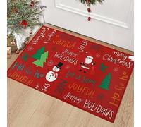 LuxFocus Felpudo de Navidad para Puerta Al Aire Libre, Antideslizante, Absorbente, Tapete de Bienvenida, 40 x 60