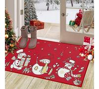 LuxFocus Felpudo decorativo de Navidad, rústico, muñeco de nieve, tapete de bienvenida para decoración del hogar, tapete antideslizante para casa de campo, entrada interior y exterior, 40 x 60 cm
