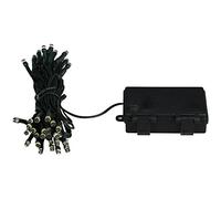 Luxform - Cadena de 100 luces LED (10 m, funciona para interiores y exteriores, luz blanca cálida, con temporizador automático (pilas incluidas), transparente