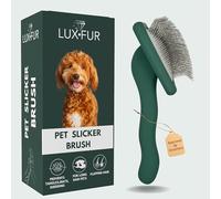 LUXFUR Cepillo de aseo prémium para perros - Cepillo de aseo para perros de pelo largo - Goldendoodle, Labradoodle, Caniche y garabato dorado - Ideal para cabello ondulado y rizado - Desenreda y