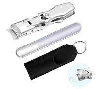 Luxgrip Nail Clippers, Luxgrip German Nail Clippers for Men, Luxgrip - The Luxurious Ultra Sharp Nail Clippers, Nail Clippers for Men with Catcher, Thick Armor Nail Clippers for Seniors (Silver)