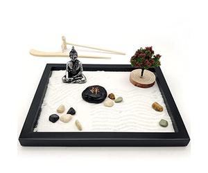 LuXianYS Zen Garden, Mini Jardín Zen Meditation Rock and Sand Garden con Rastrillo para la Oficina en Casa Relajación y Meditación Juego de Accesorios y Herramientas para jardín Zen