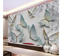 LUXINSHISU Mural de PVC autoadhesivo 3D papel tapiz con mariposas en relieve tridimensional para sala de estar dormitorio decoración de pared arte pegatina pintura