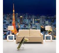 LUXINSHISU Mural de PVC autoadhesivo 3D papel tapiz con vista nocturna de la Torre Eiffel de París sala de estar dormitorio decoración de pared arte pegatina pintura